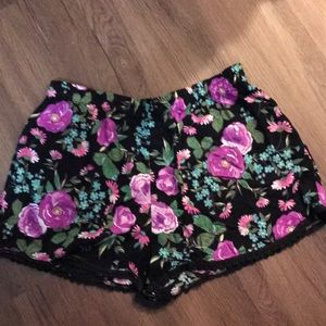 Black and purple flower shirts size Large
